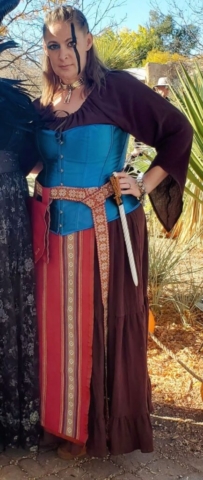 Woman wearing a Nordic Witch Costume