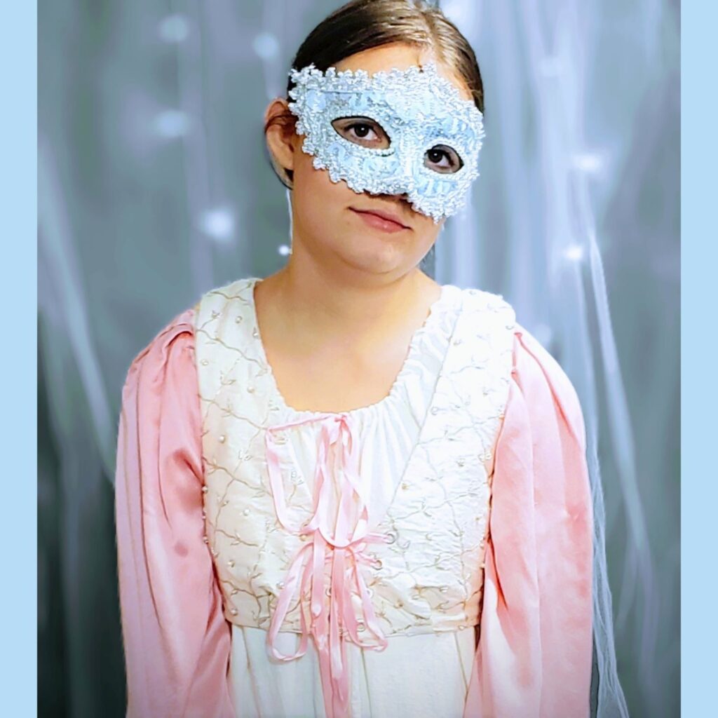 Girl wearing Renaissance dress costume