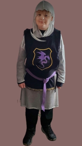 boy wearing a knight costume